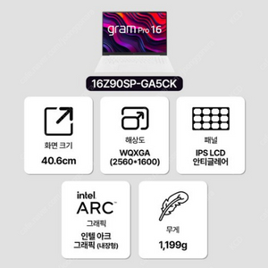 [미개봉]LG전자 그램 Pro 16, 에센스 화이트, 256GB, 16GB, Win11 Home