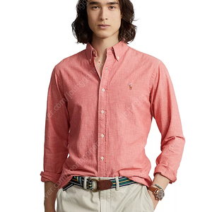 랄프로렌 / 클래식 핏 Men's Classic-Fit Cotton Shirt 핑크 / M