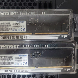 패트리어트 DDR5 16G PC5-44800 CL46 SIGNATURE 5600MHz 2개 판매합니다.