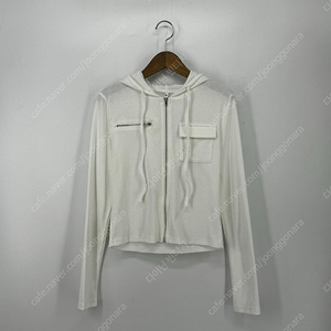 크롭 골지 후드집업 (M size / WHITE)