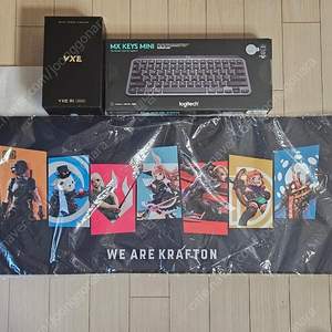 VXE R1 PRO MAX 잠자리 무선마우스+로지텍 MX Keys mini 무선+블루투스 키보드 로지텍 코리아 정품 한글 각인 미개봉 새제품+배그 키보드 마우스 장패드 미개봉 새제