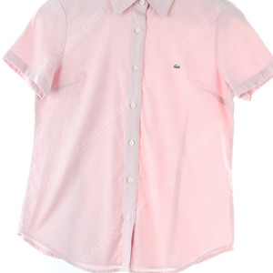 W(S) 라코스테 반팔셔츠 남방 핑크 면 슬림핏 한정판