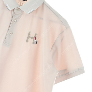 (XL) 헤지스 반팔 카라 티셔츠 베이지 기능성 골프 한정판