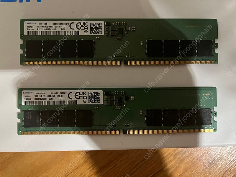 삼성전자 ddr5 4800MHz (PC5-38400) 16gb 2개 판매합니다.(택포 75000원)