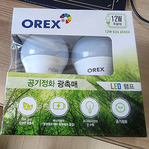 [사진첨부] OREX 오렉스 공기정화 광촉매 LED 전구 (4000원)