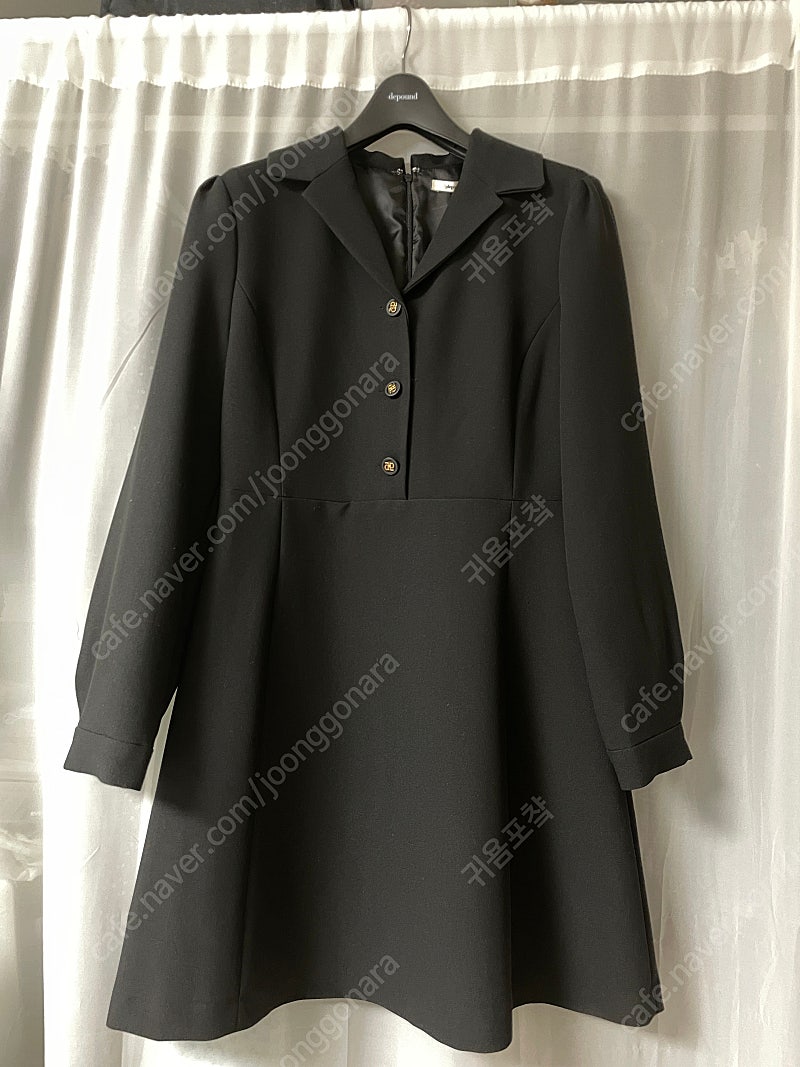 드파운드 원피스 long sleeve button dress black m사이즈