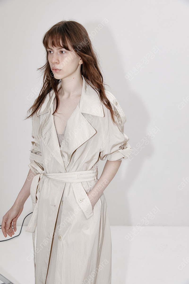 파르벵 트렌치코트 새상품 NYLON DOUBLE TRENCH COAT_IVORY