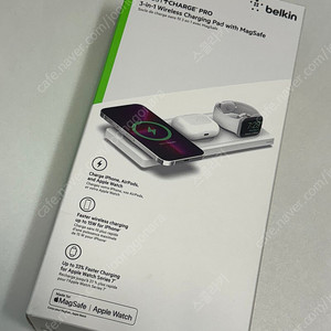 (미개봉/110V) 벨킨 3 in 1 맥세이프 충전기 패드 15W 아이폰