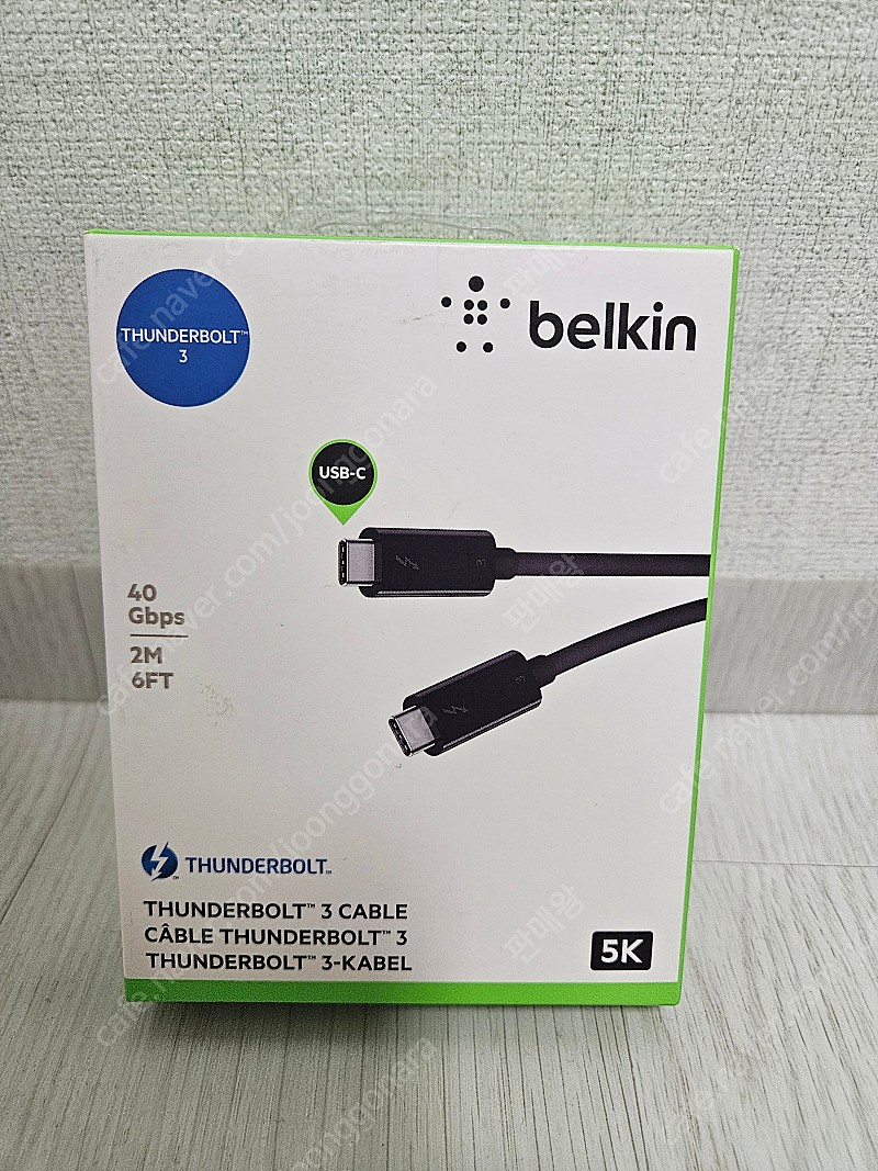 [미개봉] 벨킨 USB-C타입 썬더볼트3 케이블 2M F2CD085bt2M (0.8m)
