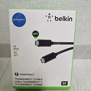 [미개봉] 벨킨 USB-C타입 썬더볼트3 케이블 2M F2CD085bt2M (0.8m)