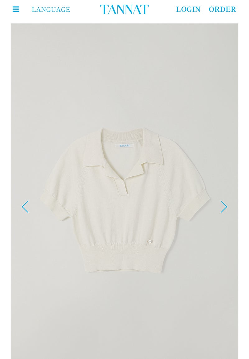 타낫 T/T Crop Collar Knit Top Cream