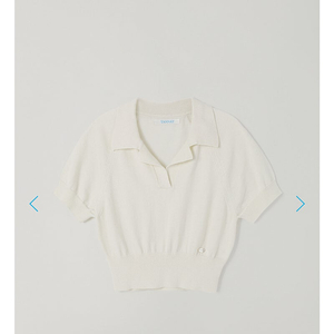 타낫 T/T Crop Collar Knit Top Cream