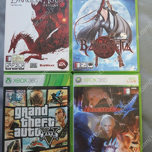 XBOX360 드래곤에이지 오리진, 베요네타, GTA5, 데빌메이크라이4 (4장-3.2만원!!)