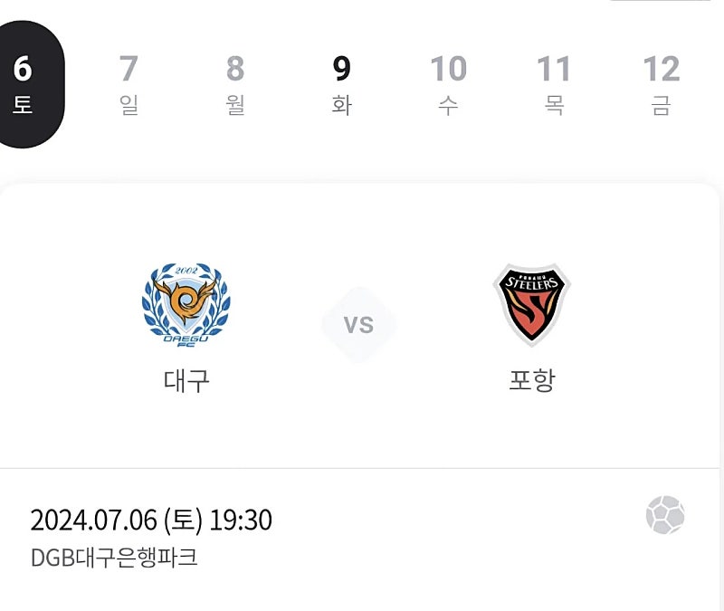 대구fc (포항스틸) E9 2층 4인석테이블석