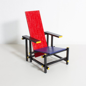 핸드메이드 1:6 스케일 Red and Blue Chair 미니어처 Gerrit rietveld