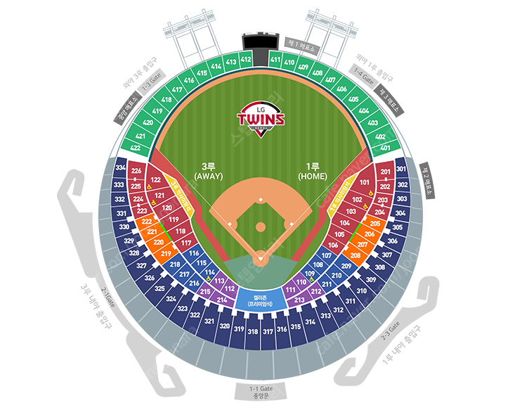7월9일 LG vs 기아 1루 205(오렌지응원)블럭 2연석