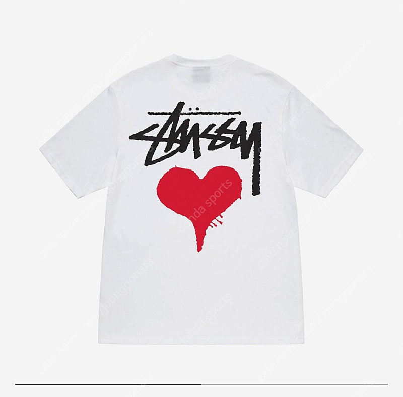 [XL] 스투시 스탁 하트 티셔츠 반팔 화이트 stock heart tee