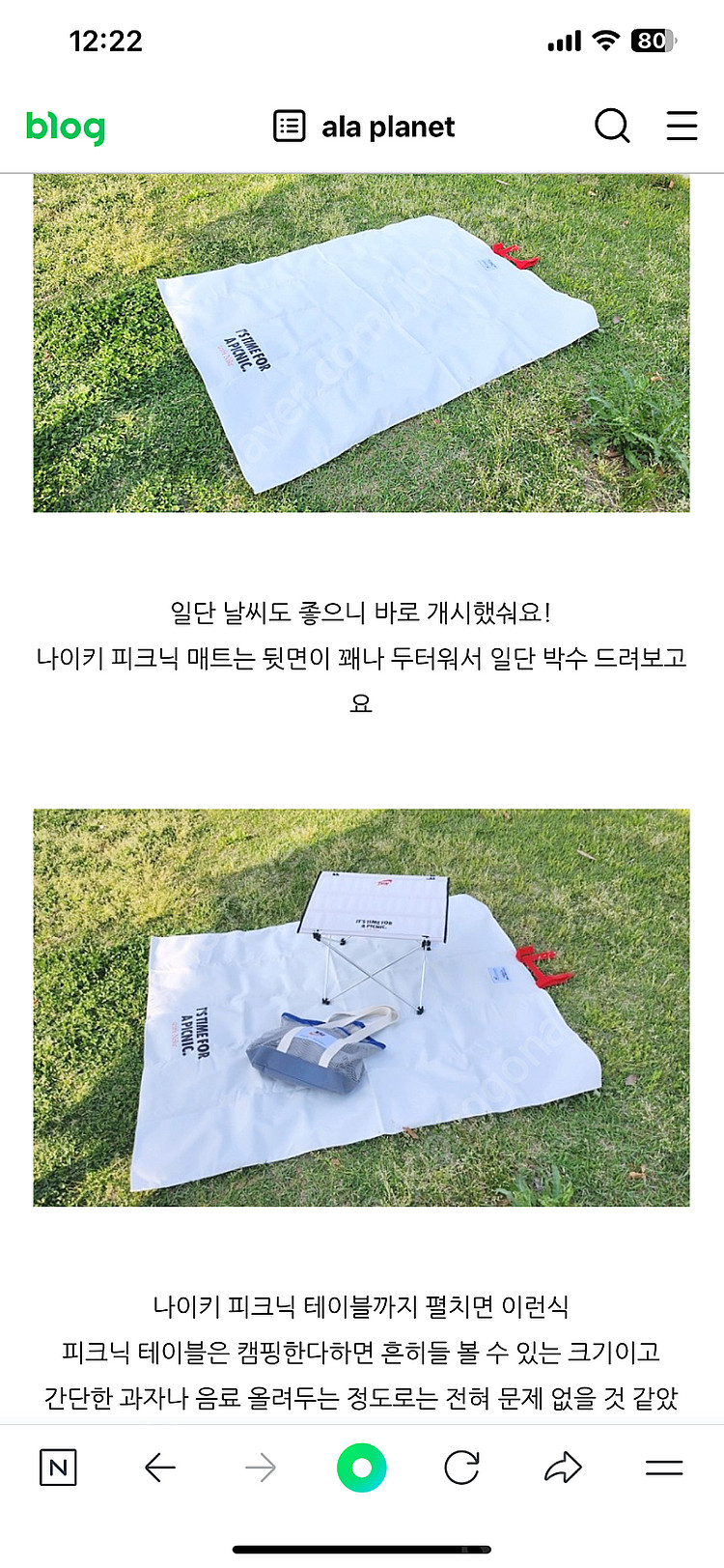 나이키 피크닉매트 피크닉세트--1