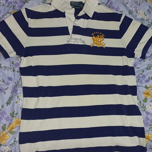 폴로 랄프로렌 반팔 카라티 흰색+파란색 줄무늬 polo ralph lauren supplier 95-M