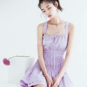 카프리슈 Shirring ribbon dress purple 새상품