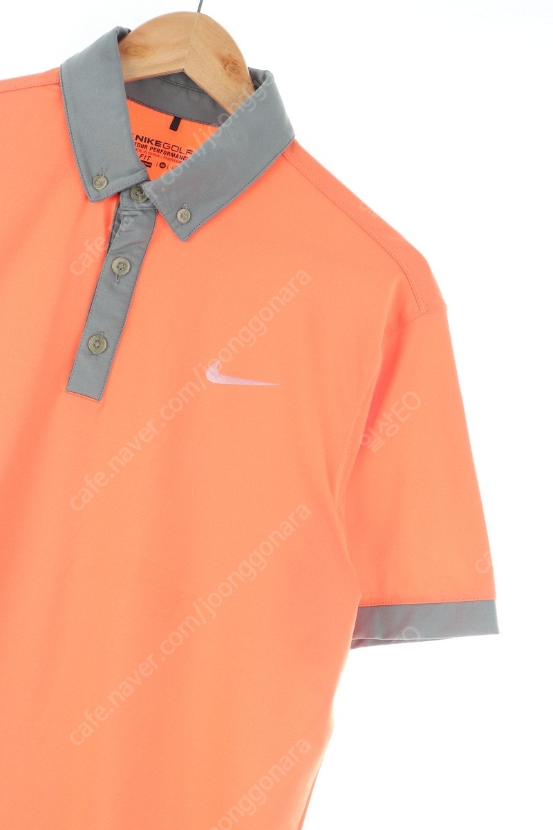 (M) 나이키 반팔 카라 티셔츠 오렌지 기능성 골프 한정판