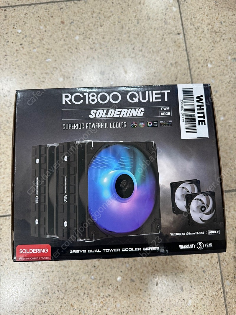 쓰리알 RC1800 QUIET ARGB 솔더링 화이트 미사용 새상품.