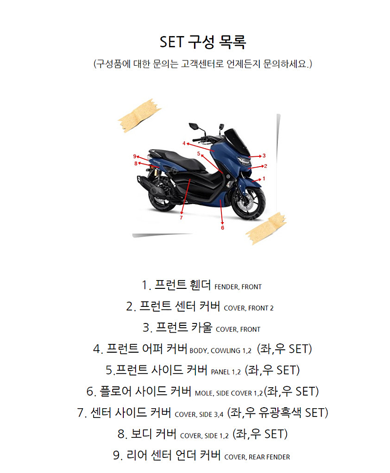 NMAX125 NMAX155 2021년식~2024년식까지 카울SET 엠블럼포함 판매합니다