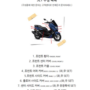 NMAX125 NMAX155 2021년식~2024년식까지 카울SET 엠블럼포함 판매합니다