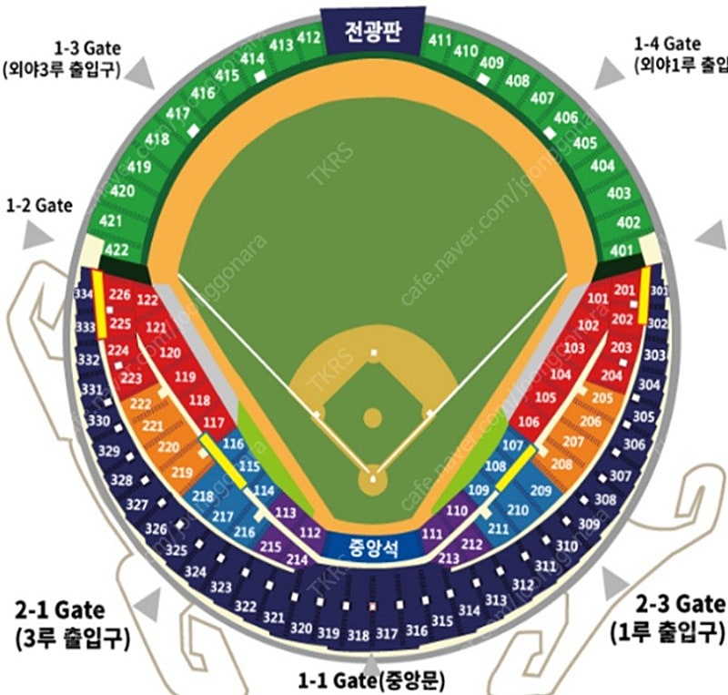 7월10일 (수) 잠실 3루 기아 네이비 응원석 통로 4연석 양도