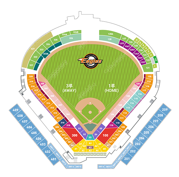 7월 3일 수요일 한화 이글스 vs kt 위즈 중앙탁자석 A01블록 4연석