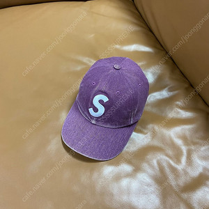 Supreme 슈프림 피그먼트 퍼플 S로고 6패널 볼캡 모자 (Pigment Washed Purple)