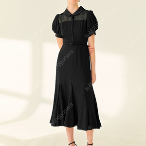 (새상품) 브라이드앤유 FLORENCE Round collar dress 블랙 2사이즈