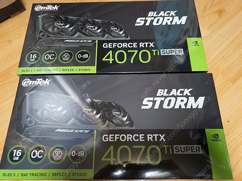 (미개봉) 이엠텍 RTX 4070Ti SUPER BLACK STORM 블랙스톰 OC D6X 16GB