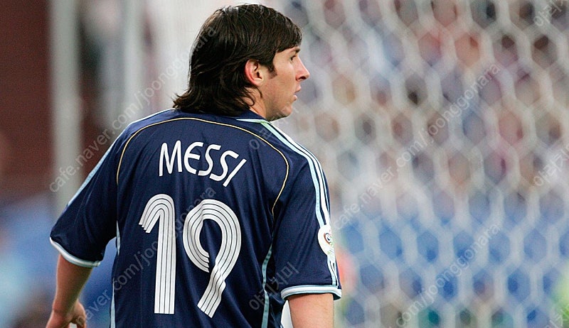 2006 아르헨티나 어웨이 반팔 리오넬 메시 2006 독일 월드컵 풀마킹 저지 유니폼 / XXL
