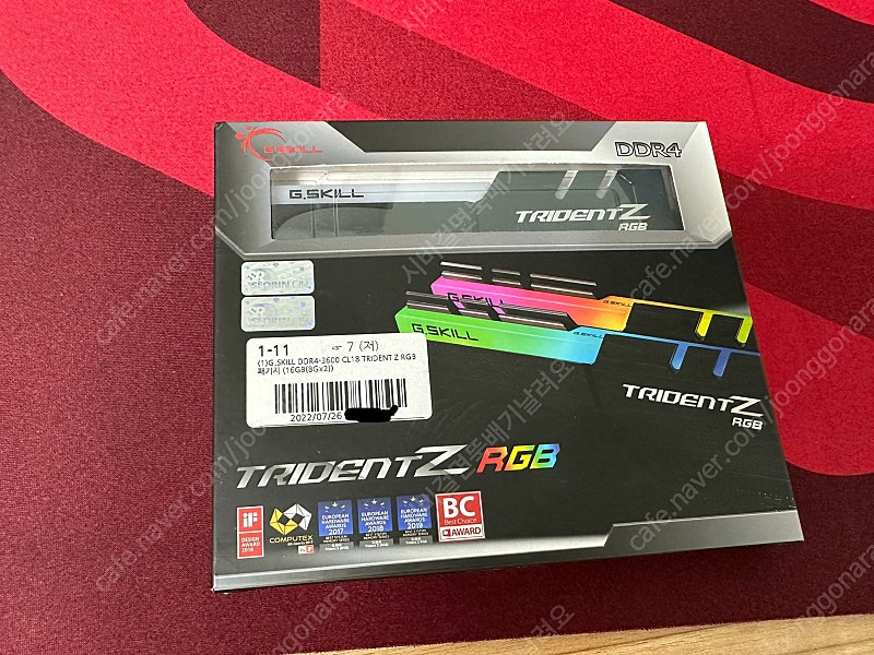 DDR4 지스킬 트라이던트Z 16G(8 x 2) 판매합니다.