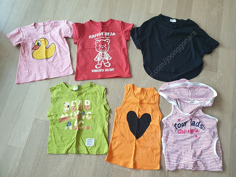 유아옷 아동옷 반팔티셔츠 나시 6벌