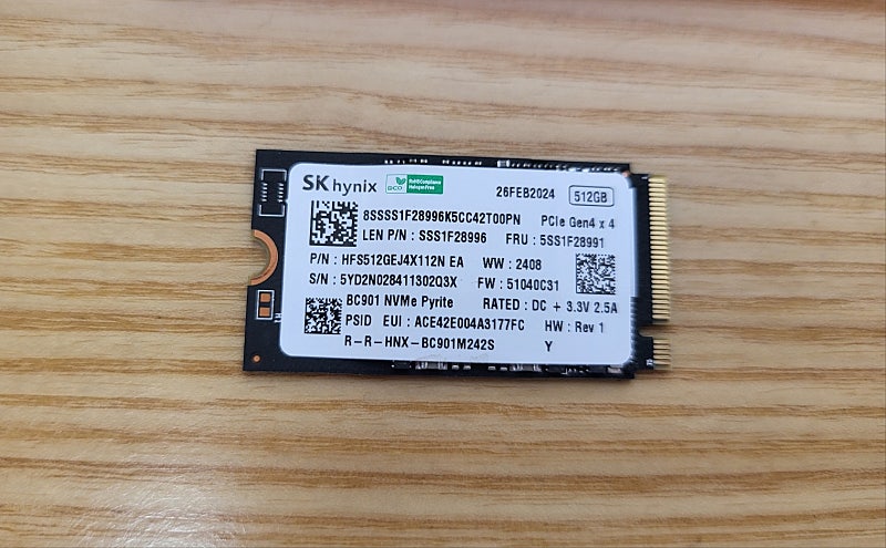 SK 하이닉스 BC901 M.2 2242 NVMe SSD 512GB 택포 판매합니다