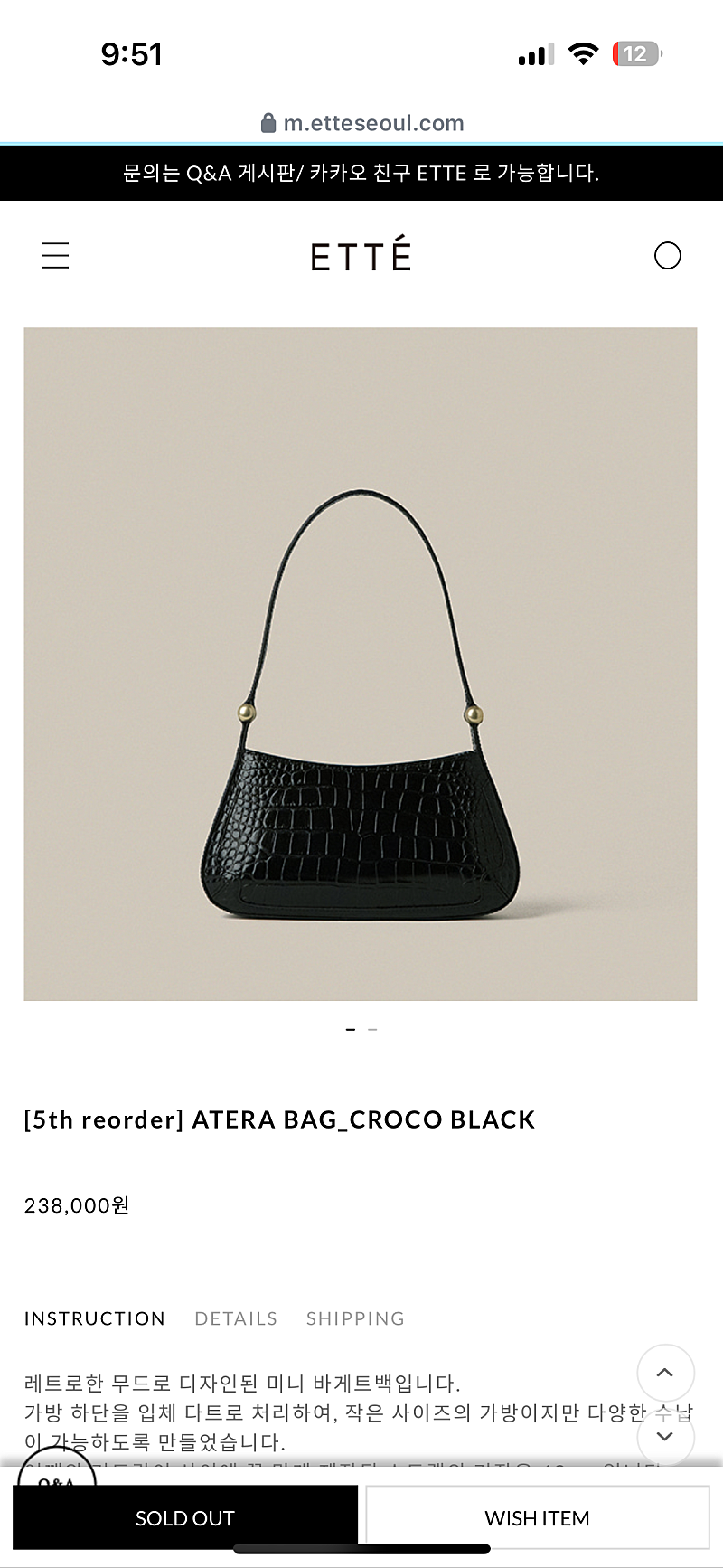 Ette atera bag_croco black