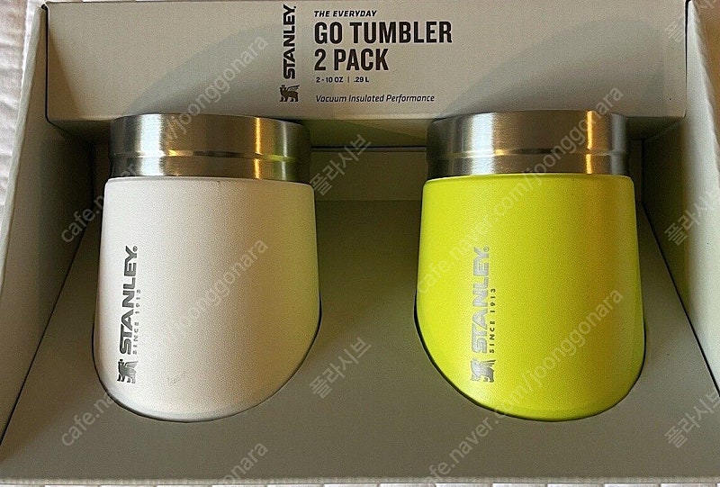 스텐리 GO TUMBLER 2 PACK (Lime green, White) 10oz 팝니다.