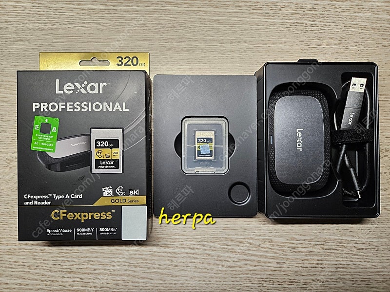 렉사 CFexpress Type A 320GB gold 국내 정품+리더기 세트