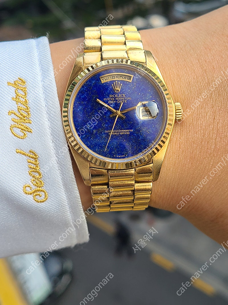 [정품] 롤렉스 데이데이트 라피스 원석판 옐로우골드 18K 금통 (Rolex Day-Date Lapis Stone Dial 18K Solid YG)