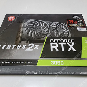 MSI 지포스 RTX 3060 벤투스 2X OC D6 12GB 그래픽카드 (미사용)