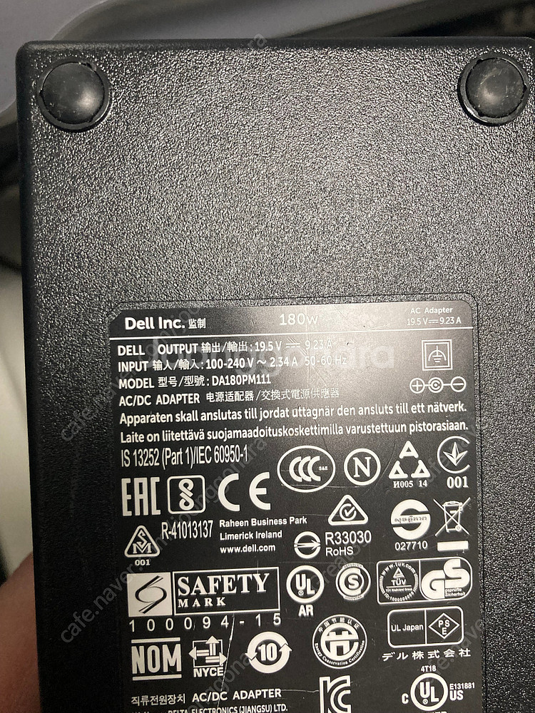 델 dell 아답터 180W 19.5v=9.23a품명....--8