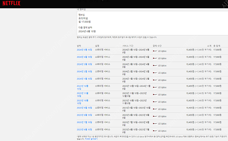 넷플릭스 프리미엄 TV포함 1년 추가회원등록 / 이용가구알림X