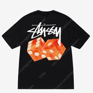 STUSSY 스투시 다이스 주사위 반팔 블랙티셔츠