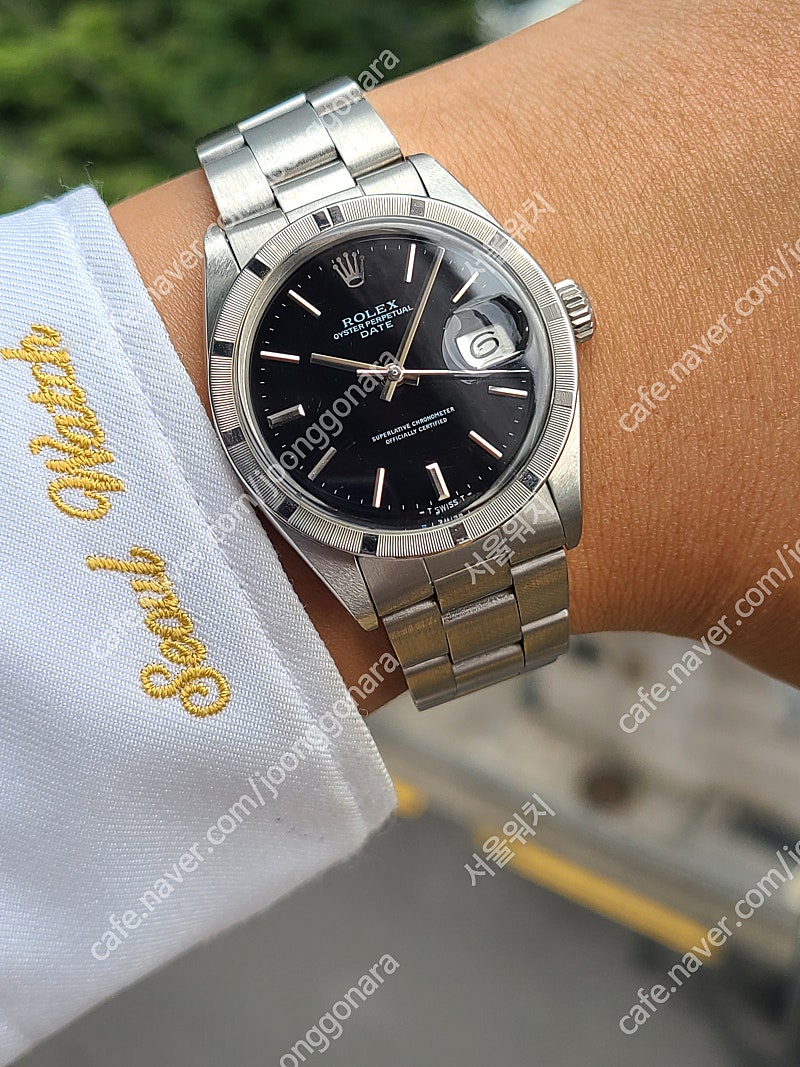 [정품] 롤렉스 오이스터퍼페추얼 데이트 블랙 엔진턴베젤 (Rolex Oysterperpetual Date Black Engine)