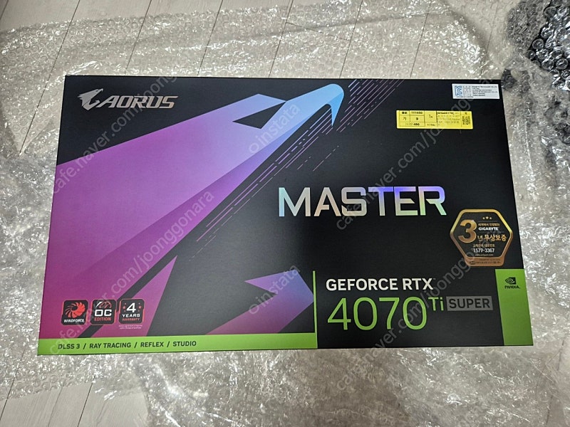 [GIGABYTE] aorus 지포스 RTX 4070 Ti SUPER Master D6X 16GB