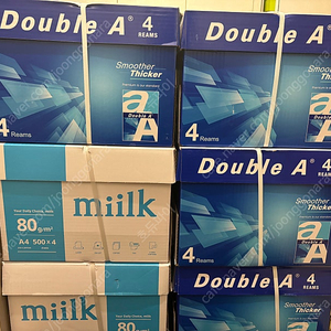 더블A(Double A) 4박스 밀크(milk) 2박스 a4용지 일괄 판매