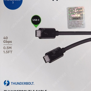 [미개봉품] ﻿벨킨 Thunderbolt 3 Type C to C 케이블 (F2CD084bt0.5M, F2CD084bt0.8M)﻿ 팝니다.