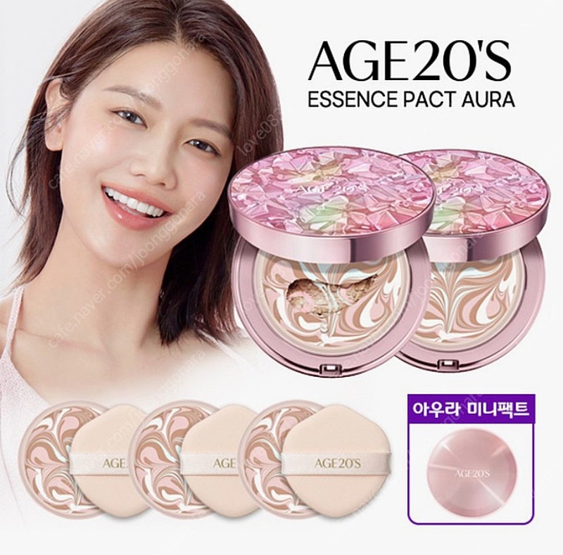 최신상 에이지투웨니스 AGE20S 에센스 커버 팩트 아우라 에디션 본품 2개+리필 3개+미니팩트 1개 무료배송